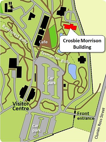 Map showing the Crosbie Morrison building