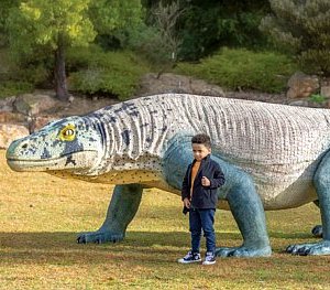 Child in the Gardens with Megalania MEGAfauna reproduction