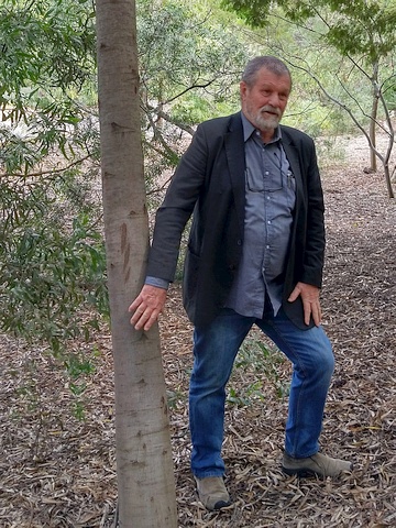 John Blay with Acacia blayana specimen in the ANBG