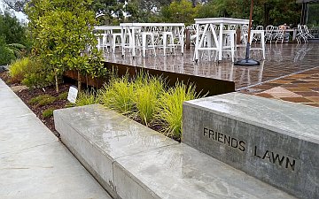 View of the deck and plaque