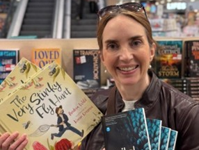 Andrea Wild at Dymocks with her books