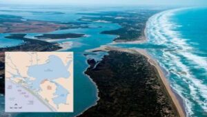 Lake Alexandrina the mouth of the Murray River